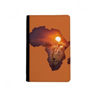 Imagem de Porta-passaporte com nome do continente africano Leão pradaria porta-passaporte Notecase Burse capa carteira porta-cartão, Multicolor