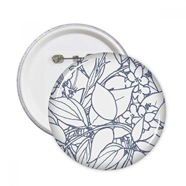 Imagem de Desenho de linha de plantas abstratas arte pinos redondos crachá botão emblema acessório decoração 5 peças