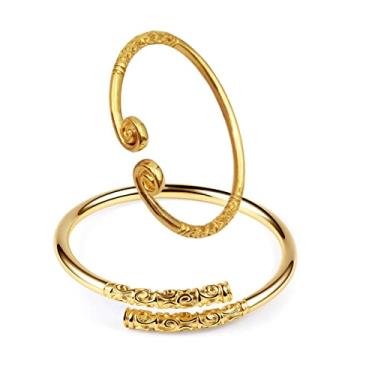 Imagem de Pulseira Do Rei Macaco AjustáVel Pulseira De FeitiçO De Banda Apertada, Te Amo 10.000 Anos Mulheres Homens Pulseira Casal (ouro)