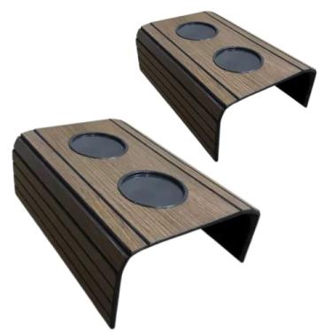 Imagem de Kit 2 esteiras para braço de sofá com porta copos e porta controle remoto MDF (2 esteiras SEM porta controle)