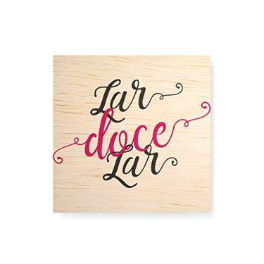 Imagem de Arte Maníacos Quadro decorativo com moldura caixa branca em Madeira - Lar Doce Lar - 30x30cm