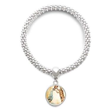 Imagem de DIYthinker Janeiro, fevereiro, aquário, constelação, zodíaco, prata, bracelete redondo, corrente de joias