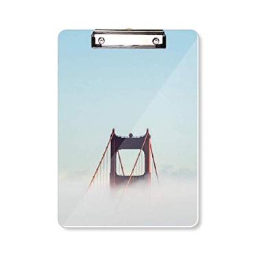 Imagem de Fog Golden Gate Bridge Bay Cloud Prancheta pasta para escrever placa A4