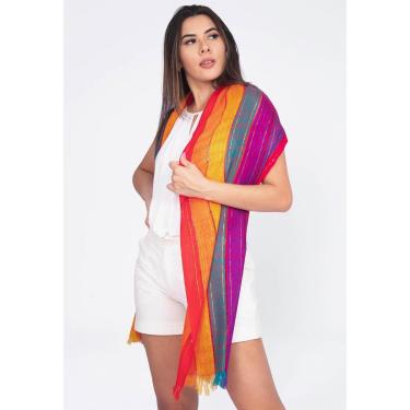 Imagem de Echarpe Lenço Feminino Panamá Colors Arco-íris - Único-Feminino
