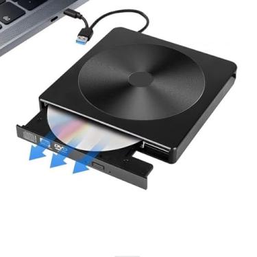 Imagem de Leitor e Gravador de Cd Dvd Externo PC e Notebook Usb 3.0 Drive Portátil Slim Preto Linux Mac Ultrabook Windows Laptop