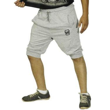 Imagem de Bermuda de moleton wooks masculina skinny fitness, G, Cinzaclaro