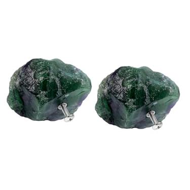 Imagem de Rockcloud Pacote com 2 maçanetas de armário de pedra de cristal natural com parafusos para gaveta guarda-roupa armário cômoda decoração de escritório em casa, fluorita verde