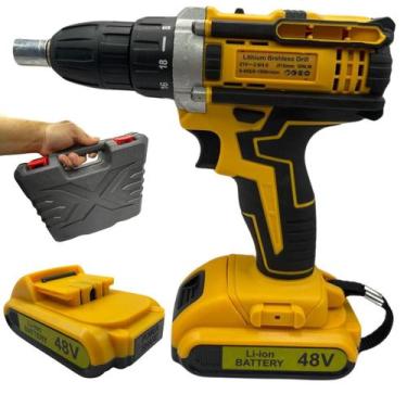 Imagem de Parafuzadeira Furadeira Impacto Sem Fio Com Maleta 2 Baterias, Profiss