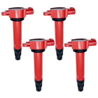 Imagem de ARKAUTO Conjunto de 4 bobinas de ignição de desempenho compatíveis com Mitsubishi Lancer Outlander Outlander Sport RVR 2.0L 2.4L L4 4B11 4B12 3.0L V6 6B31 Substituição para 1832A016 UF589