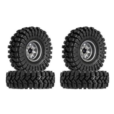 Imagem de Conjunto de pneus de roda 1.0 Beadlock Rim para carro RC Crawler 1/18 