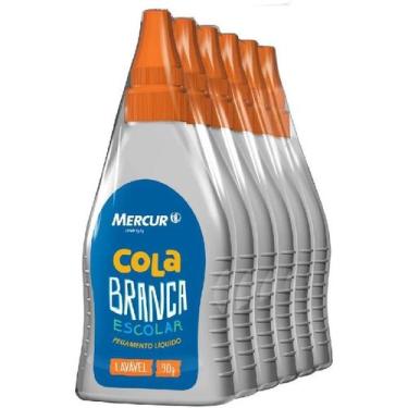 Imagem de Kit 6 Cola Branca Liquida Lavavel - Mercur, Cola Liquida