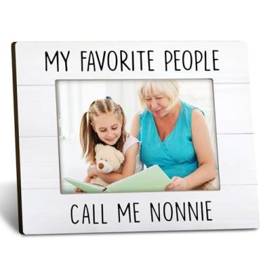 Imagem de ANIANG Porta-retratos Nonnie Gifts 20 x 25 cm, porta-retratos para avó, presente de aniversário de Dia das Mães, presente Nonni de netos, My Favorite People Call Me Nonnie, para parede de mesa