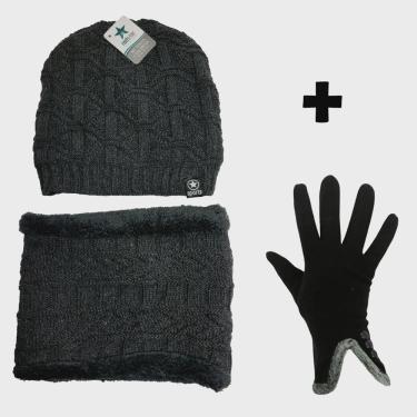 Imagem de Cachecol Touca E Luva De Pelinhos Forrada Para Inverno Frio Delicada