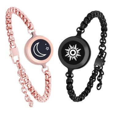 Imagem de INOWL Pulseiras de toque de longa distância, pulseiras para casais, pulseiras inteligentes combinando, joias novas32, adjustable, Aço inoxidável, Zircônia cúbica
