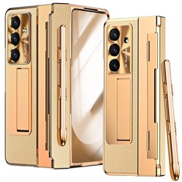 Imagem de YQODSZ Capa para Samsung Galaxy Z Fold 7 com suporte para caneta S e Stylus, capa de telefone de uma peça Z Fold7 com capa de dobradiça de suporte, protetor de tela HD, revestimento à prova de choque