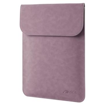 Imagem de Allinside Capa para laptop de 13 polegadas para MacBook Air 13 2018–2025 (M2 A2681 M3 A3113 M4 A3240)/MacBook Pro 13 2016–2022 (A2251 A2289 A2338 M1 M2), camurça PU Capa de couro para laptop, roxa