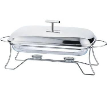 Imagem de Rechaud retangular 3l vidro com inox mimo style