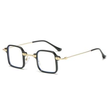 Imagem de Óculos de sol pequenos steampunk masculinos, óculos de sol fashion para dirigir, anti-luz azul, leopardo, preto, punk, UV400, preto transparente, BH01