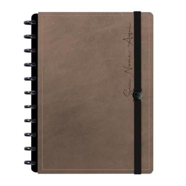 Imagem de Caderno de Disco Inteligente Personalizado Iscool G Solid Touch Couro Marrom