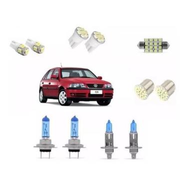 Imagem de Kit Lampadas Super Branca E Leds Gol G3 Foco Duplo - Techone