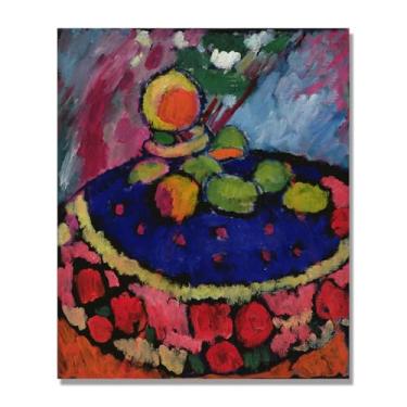 Imagem de Pôster de arte expressionista (com mesa redonda) por Alexej von Jawlensky. Pinturas a óleo famosas. Decoração de parede de sala de estar ou escritório. Tela 30x36cm-11,8x14,2 pol