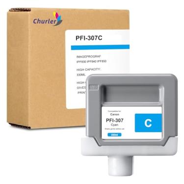 Imagem de Tanque de tinta ciano PFI-307 compatível com Canon PFI307 PFI-307C para Canon imagePROGRAF iPF830, iPF840, iPF850 CAD Plotters (330ml)