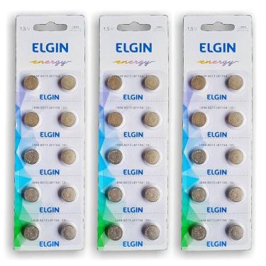 Imagem de 3 Cartelas Baterias Elgin Lr44 1.5V C/10