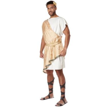 Imagem de California Costumes Deus grego Toga masculino, Creme/Ouro, P-M