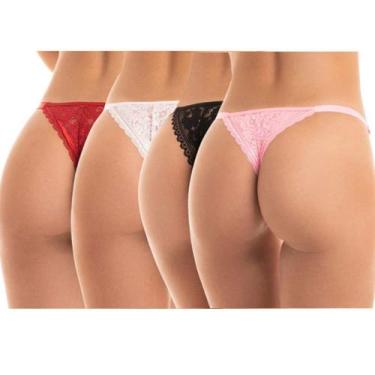 Imagem de Kit 4 Calcinhas Fio Dental String Emocione Basic 1239, Multicor, M