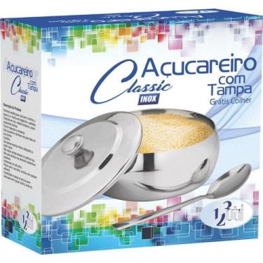 Imagem de açucareiro farinheiro Aço Inox Qualidade linha classic - 123Útil