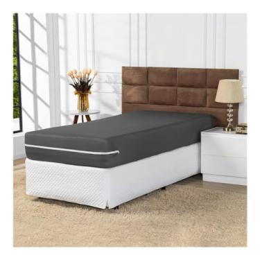 Imagem de Capa de Colchão com Ziper Solteiro (Chumbo)