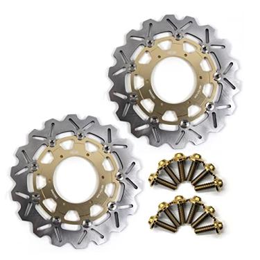 Imagem de Arashi Discos de freio dianteiro Rotores com parafusos de montagem para BMW F700GS ABS 2013-2018, F800GS ABS 2009-2018, acessórios de substituição de motocicleta dourado