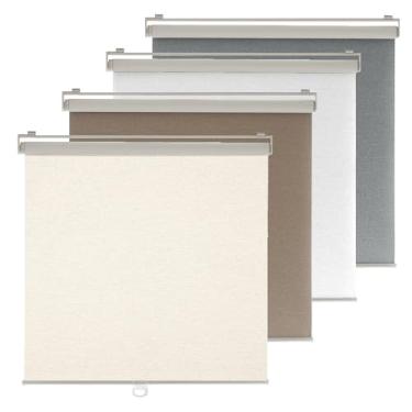 Imagem de Ajadeblind Persianas blackout para janelas, persiana com isolamento térmico, persianas blackout totais para casa, escritório, quarto, porta (linho bege, 89 x 182 cm)