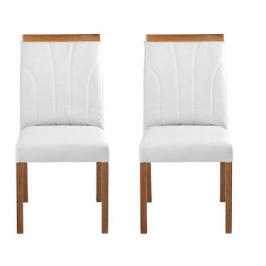 Imagem de Kit 2 Cadeiras Decorativas Sala de Jantar Luxo Analice Facto Branco - 