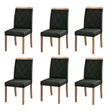 Imagem de Kit 6 Cadeiras Decorativas Sala de Jantar Luxo Anita Facto Verde - Moz