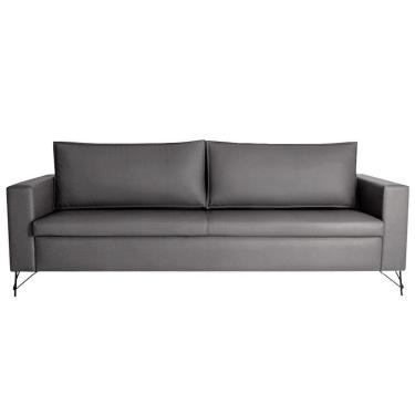 Imagem de Sofá 2 Lugares 190 Cm Denmark Veludo Cinza Com Pés Preto