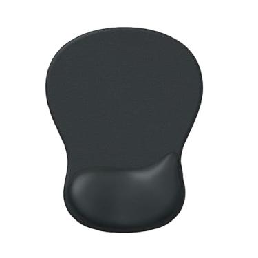 Imagem de YOWKA Mouse Pad com descanso de pulso, mouse ergonômico com suporte de gel, base antiderrapante, preto (preto)
