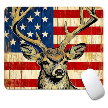 Imagem de CANFLASHION Mouse pad quadrado, mousepad pequeno personalizado com designs, base de borracha antiderrapante para jogos para computadores, laptop, escritório, 240 mm x 200 mm x 3 mm, bandeira americana