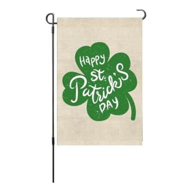 Imagem de StPatricksDayFlagDoubleSidededPolyester LeafGardenFlagFadeResistantSpringDecorationOutdoorLeafFlagForLawnCourtyardParty. (S02)