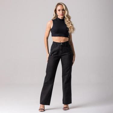 Imagem de Calça Reta Feminina Sarja Zune Cor:;Tamanho:38;Gênero:Feminino-Feminino