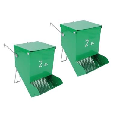 Imagem de Generic Alimentador de Coelhos de 2 Peças, Dispensador de Comida para Animais Pequenos de Metal Com Tampa para Gaiolas, Cobaias de Hamsters, Pendurado 7,09 X 6,69 X 4,72 Polegadas,
