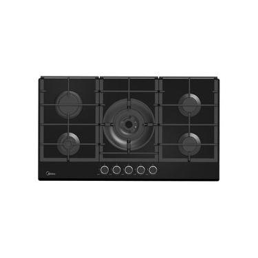 Imagem de Cooktop a Gás Midea Volcano em Vidro com 05 Bocas Preto - MG90GQVH1B