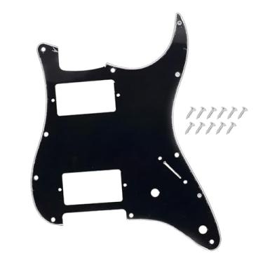 Imagem de DIAO79NI Humbucker Pro 11 Hole HH Guitar Strat Pickguard para para-lama americano/mexicano padrão Stratocaster estilo moderno, preto-branco, 3ply.
