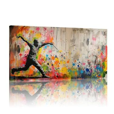 Imagem de Impressões de arte de parede Banksy, mural de parede Banksy, tela de arte de parede Banksy, impressões em tela extragrande, pôsteres e impressões Banksy - (50 x 100 cm) sem moldura 20 x 40 polegadas