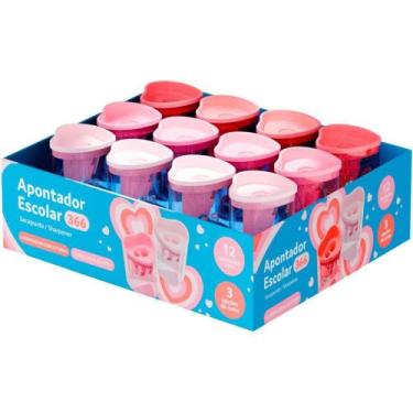 Imagem de Apontador com Depósito 2 Furos CIS 366 Coração com Glitter (S DP.C/12 