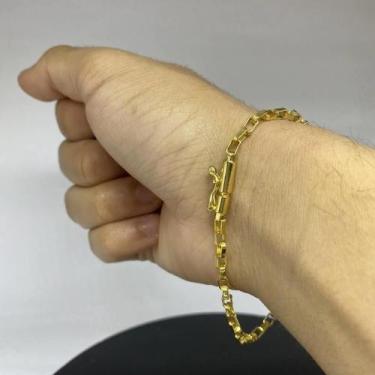 Imagem de Pulseira Tijolinho 18k 21 4mm - realeza