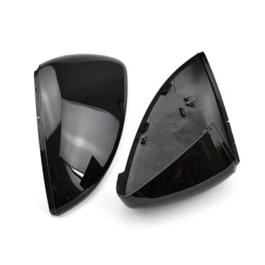 Imagem de Compatível com vw golf mk7 7 gti tsi 2014 2015 2016 17 2018 frente esquerda direita preto retrovisor lateral asa espelho capa(Bright black)