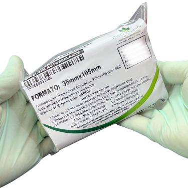 Imagem de 200 Envelopes 35x105mm Autosselantes Medsteril | Papel Grau Cirúrgico p/ Esterilização
