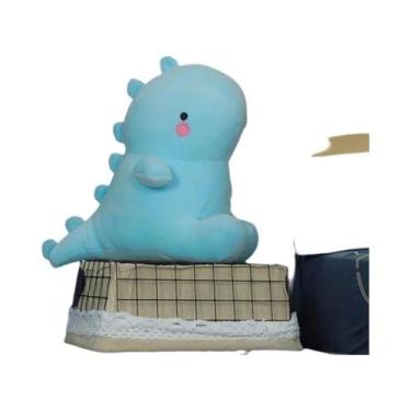 Imagem de Brinquedo De Pelúcia Dinossauro Colorido E Macio, Dino Plushie Sentado