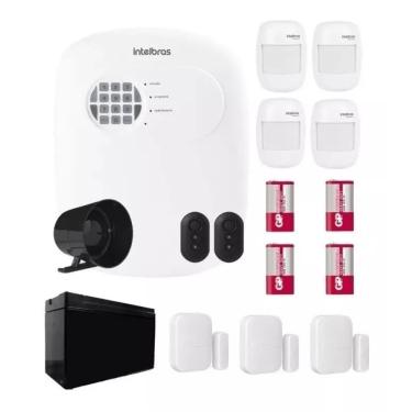 Imagem de Kit Alarme Intelbras Residencial 4 Sensores S/ Fio 24 Net